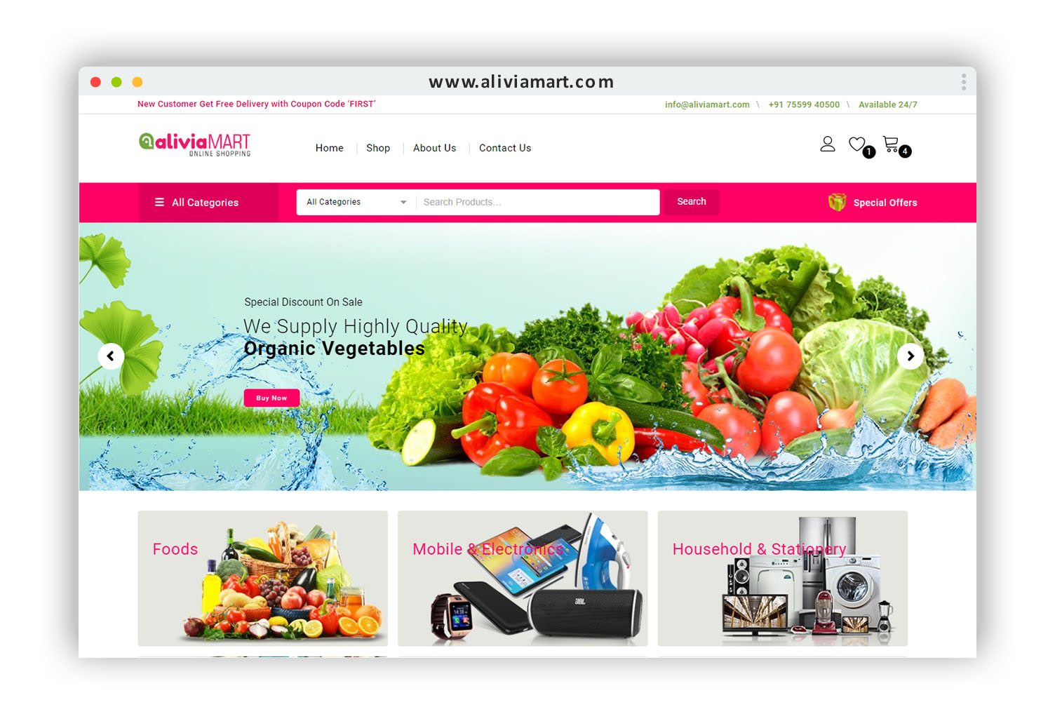 alivia mart qatar ecommerce website design